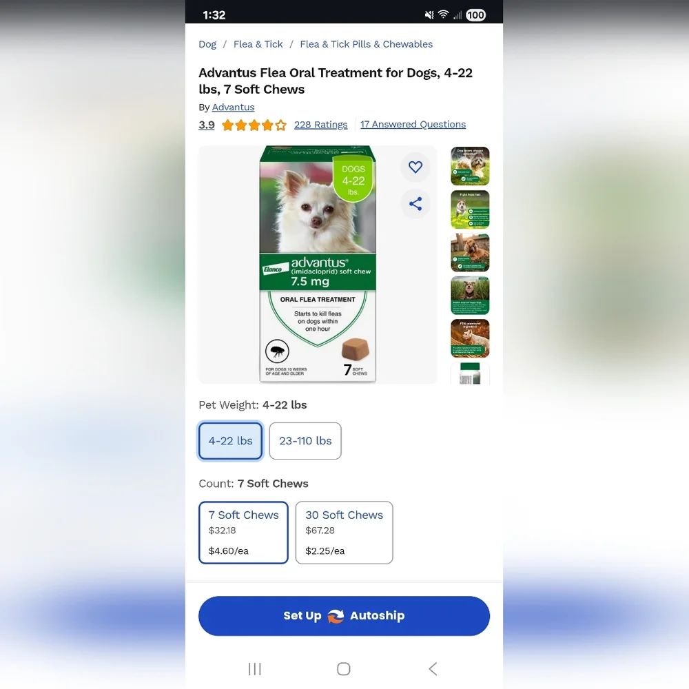 Advantus Soft Chews For Dogs Flea Control